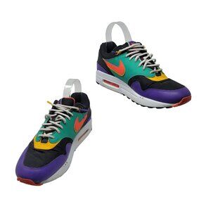 Y2K Nike Air Max 1 SE Windbreaker Sneakers Sz 9.5 Multi-Color Streetwear Kidcore